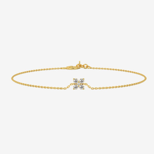 Flower Diamonds Bracelet - 14k Yellow Gold - Jewelry - Goldie Paris Jewelry - Bracelet