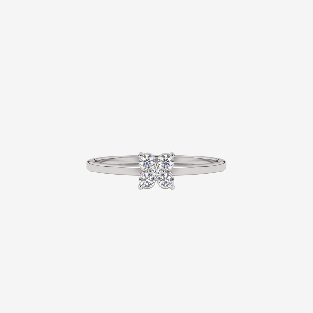 "Thea" Flower Diamond Ring - 14k White Gold - Jewelry - Goldie Paris Jewelry - Ring stackable statement