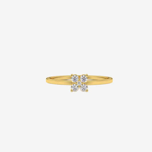 "Thea" Flower Diamond Ring - 14k Yellow Gold - Jewelry - Goldie Paris Jewelry - Ring stackable statement